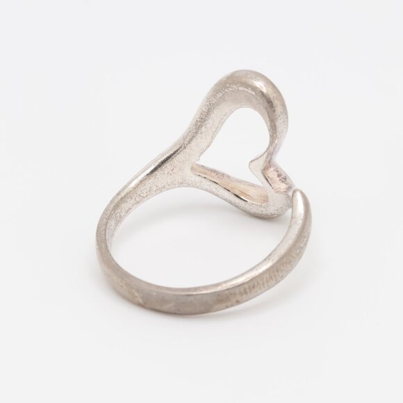Vintage Sterling Silver Open Heart Ring - Picture 5 of 8